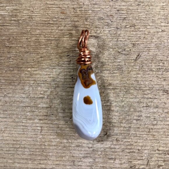 Spotted Banded Agate Necklace Pendant - Picture 1 of 6